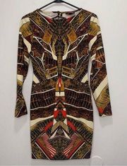 Rampage Reptile Print Aztec Bodycon Open Back Dress Size Medium