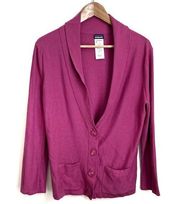 Patagonia Soft Knit Mauve Organic Cotton Lightweight Cardigan