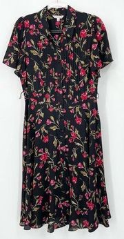 Nanette Lepore Flutter Sleeve Floral Print Dress Size 8