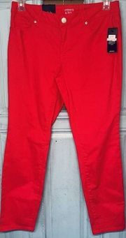 Ladies Crown & Ivy Bright Red Jeans 6 Petite New With Tags