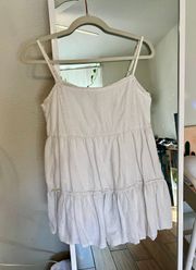 100% cotton white mini dress