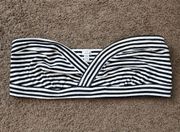 Black/Ivory Striped Bandeau, Women's M