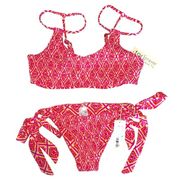 Tori Praver x Target Seafoam Textured 2-piece Swimsuit Geometric Pink Print NEW