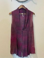 Margaret O’Leary Linen Blend Purple Knit Sweater Vest