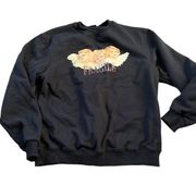 Minga London Womens Crew Neck Sweatshirt Size Small Black Fragile Angel Graphic