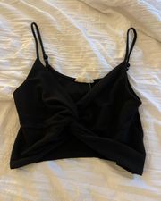 Twist Front Black Top