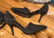 D’orsay Pumps Chocolate Pointed Suede Leather High Heels Party Club Casual Work Designer Luxury 