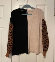 Francesca’s Black And Pink Sweater 