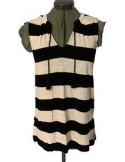 Lucky Brand V-Neck Tank Top Striped Black & White Small NEW