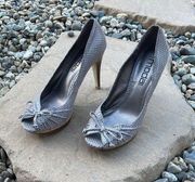 MODA Spana Cork Open Toe Heels. Taupe Size 7.5