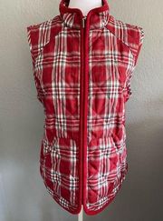 Croft & Barrow HOLIDAY PLAID  plaid Vest Red FESTIVE Layering Fall Preppy Large