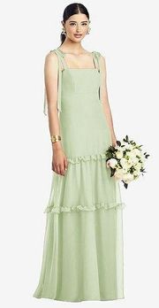 NEW  1529 Bow-Tie Strap Dress w/ tiered  ruffle skirt limeade Size 16R