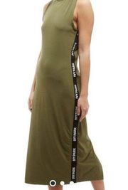 IVY PARK Dress Hunter Olive Green Sleeveless Midi Dress Slit Beyonce X-Small XS