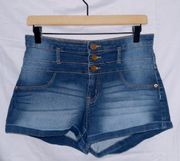 No Boundaries Dark Wash Denim Mid Rise Jean Shorts size 11