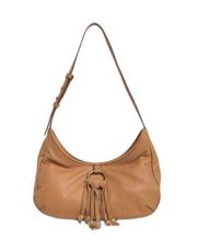 Lucky Brand Small Mez Leather Shoulder Bag in Tan NEW