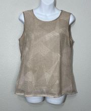 H By Halston Neutral Metallic Thread Top Size Small Petite