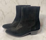 Zadig & Voltaire Boots Tyler Suede Western Pull On Booties Black Size 39