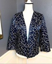 Pendleton open front silk blend printed blazer