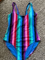 Striped One Piece Bathing Suit