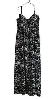 As U Wish Navy Blue Floral Molded-Cup Maxi Dress Size XL