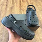 Black Platform Clogs Mules Sandals Shoes New