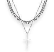 Cross Pendant Necklace for Men Women Streetwear Unisex Hip Hop Style