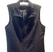 LADIES Quilted Black Zip Up VEST  size Large