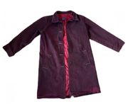 Vintage y2k Dyed Burgundy Maroon Chore Long Duster Denim Jacket 🔥