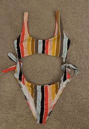 One Piece Striped Swimsuit