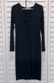 XXL ribbed black midi dress stretchy comfortable versatile