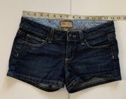 PAIGE Canyon Low Rise Denim Blue Jean Short Shorts Size 25 RARE HTF