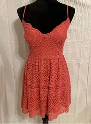 JUN & IVY pink lace dress size small.