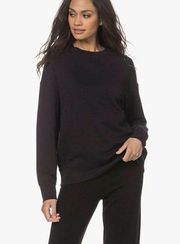 Vince Essential Relaxed Cotton Sweatshirt Womens Size M Dark Navy / Almost Black