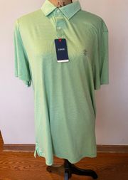 New with Tags  Polo Breathable Green Striped Men’s Shirt Sz Large