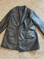 Black Rivet Faux Leather Jacket