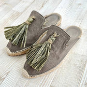 Bettye Muller Rabat Tassel Espadrille Mules | Green Size‎ 36