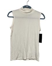 Rachel Zoe NWT  White Mock Neck Ribbed Tank