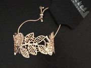 Nicole Miller Rose Gold Adj Leaves Bracelet