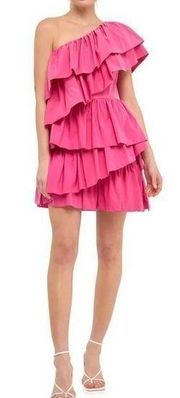 Endless Rose One-Shoulder Ruffle Minidress Size S NWT