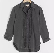 Anthropologie Pilcro Juni Ruffled Denim Buttondown