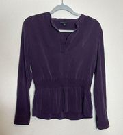 Theory silk purple blouse