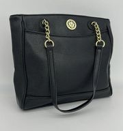 Anne Klein black shoulder bag with gold hardware
