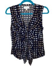 Moulinette Soeurs Polka Dot Silk Sleeveless Blouse