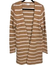 Volcom the Breeze Sweater Mohair Striped Open Front Cardigan XS/S