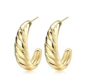 Gold Hoop Earrings| 14K Gold Plated| Lightweight|Hypoallergenic| Open Hoops
