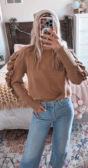 Brown Sweater With Fun Sleeves 