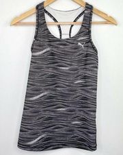 Puma Essential Graphic RB Black White Tank Top Women's Size Extra Small XS