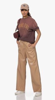 NWT Anine Bing Koa Vegan Leather Tan Pants Size L