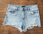 Kut from the Kloth acid wash cutoff Jane high rise wedgie shorts