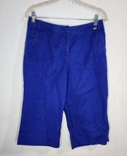 St. John Royal Blue Long Length Women 6 Contemporary Chino High Rise Capris